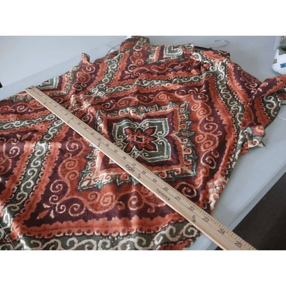 Women's Brown & Green Floral Mock Neck Flutter-Sleeve Top 1928-D3 - Picture 6 of 6